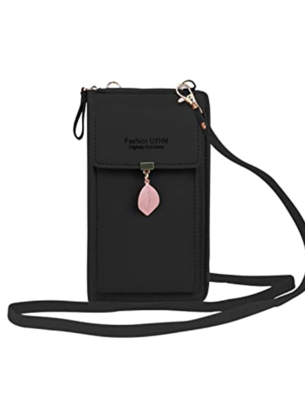 PU Leather Crossbody Phone Bag with Zipper & 3 Layers